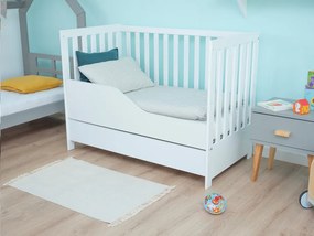 Sleep fenyő kiságy fehér + fehér lap leesésgátló