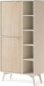 Komodee Magas Álló Könyvespolc Tofino Halszálka Scandi Bézs