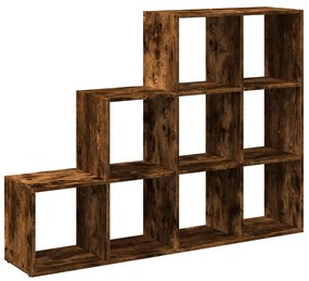 3 szintes füstös tölgy elválasztó könyvespolc 137,5x29x103,5 cm