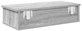 Falipolc fiókokkal szürke sonoma 60x25x15 cm műszaki fa