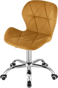 Mustársárga irodai szék AVOLA VELVET