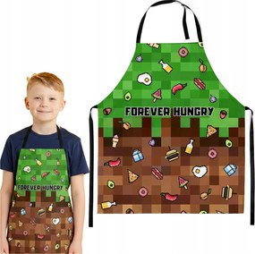 Iskolai Ifjúsági Konyhai Kötény Full Print Pizza Pixel 7 -12 év