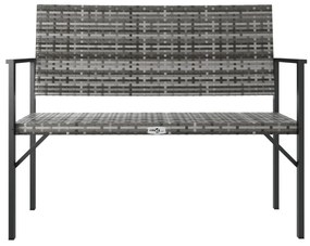 2-személyes szürke polyrattan kerti pad