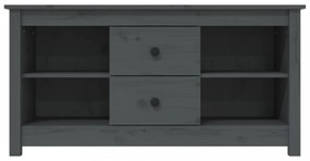 szürke tömör fenyőfa TV-szekrény 103 x 36,5 x 52 cm