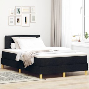 vidaXL Box Spring Ágy Matraccal és LED Fekete 120x200 cm Szövet