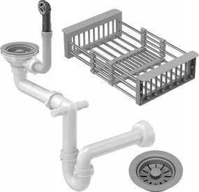 Kosár Teleszkópos Mosogató Szifon Man 1KOM Szürke