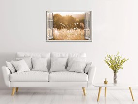 Gario Vászonkép Nyitott ablak Nyári mezo Méret: 90 x 60 cm