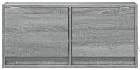 szürke sonoma színű fali TV-szekrény LED-del 80x31x35 cm