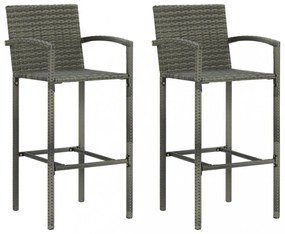 2 db szürke polyrattan bárszék