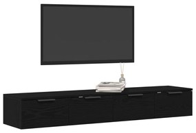 Fali Szekrények 2 db Fekete tölgy 68x30x20 cm Mérnöki Fa