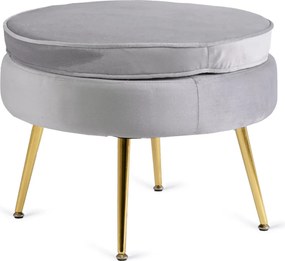 Fotel lábtartóval, szürke színben, velúr kárpittal GRAND