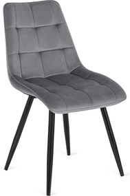 Szék szürke színben, bársony kárpittal. RIO