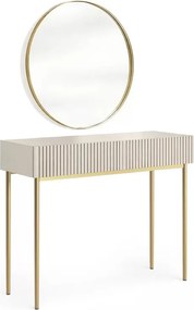 Nicole fésülködőasztal arany tükörrel 80 cm - kasmír / arany lábak