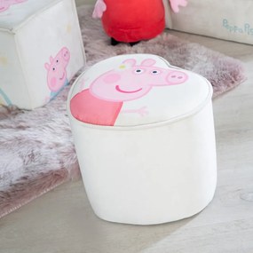 Fehér bársony gyerek puff Peppa Pig – Roba