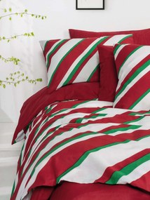 Merry Ranforce dupla ágyneműhuzat garnitúra feszített lepedővel, piros
