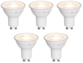 5 darabos GU10 50 mm-es LED izzókészlet, átlátszó, 7,5 W, 800 lm, 3000 K