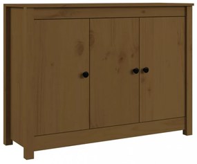 mézbarna tömör fenyőfa tálalószekrény 100 x 35 x 74 cm