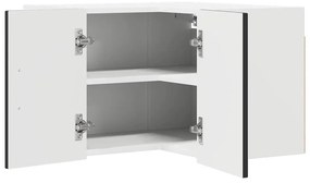 Fali konyhaszekrény polcokkal Fekete 57 x 57 x 40 cm Faanyag