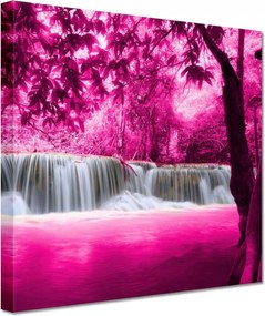 Vászonkép 20x20 Rózsaszín vízesés Tájkép