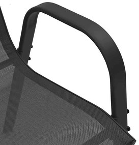 6 db fekete textilén rakásolható kerti szék