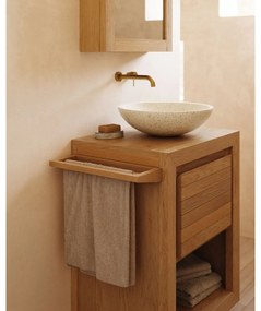 Natúr színű alacsony teakfa mosdó alatti szekrény 60x80 cm Saula – Kave Home