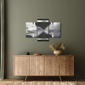 Kép - Hegyek Izlandon, geometrikus kollázs (90x60 cm)