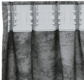 Velúr Függönyök 2 db Pálcával Szürke 140x140 cm