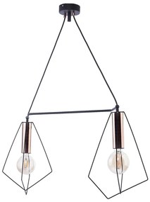 Jupiter 1665 - Csillár zsinóron KAIR 2xE27/60W/230V fekete/réz