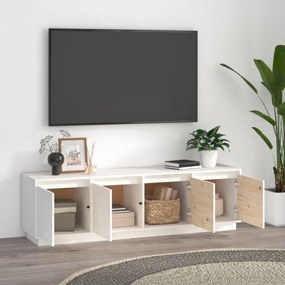 fehér tömör fenyőfa TV-szekrény 156 x 37 x 45 cm