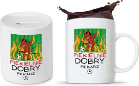 Labdarúgó Bögre Persely Szett Ajándék fényképes nyomtatással