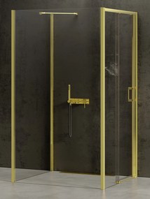 New Trendy Prime Light Gold zuhanykabin 110x100 cm négyszögletes arany fényes/átlátszó üveg K-1552