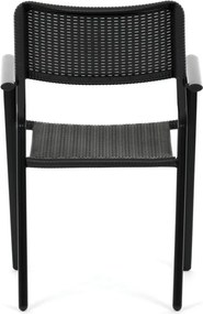 Kerti szék, fém, műanyag, fekete, AZC-H1021 BK