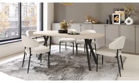 Kihúzható étkezőasztal ARTUR bézs/fekete