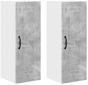 Fali konyhaszekrény 2 pcs Beton Szürke 30 x 31 x 80 cm Faanyag