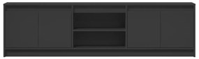 fekete szerelt fa TV-szekrény LED-ekkel 180 x 34 x 50 cm