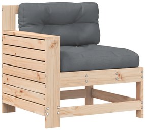 vidaXL tömör fenyőfa kerti karfás kanapé párnával