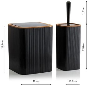 Fürdőszobai készlet ZOYA 5 db fekete/barna