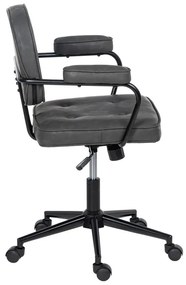 Antracitszürke bőrutánzat irodai szék – Ixia