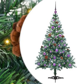 vidaXL Mű karácsonyfa 150 LED-del állvánnyal Zöld 150 cm PVC és Acél