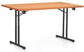 Összecsukható asztal 140 x 80 cm, fekete lábak, bükkfa