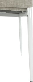 Étkezőszék, bézs szövet/fehér fém, COLETA NOVA