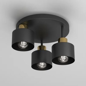 Mennyezeti lámpa PARKLA 3xE27/15W/230V fekete/arany