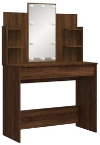barna tölgy fésülködőasztal LED-del 96x40x142 cm