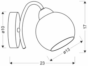Fali lámpa NESTOR 1xE27/40W/230V sárgaréz
