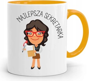 Sárga Bögre Ajándék Titkárnőnek Legjobb fényképes nyomattal