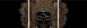 Arany Buddha képe (órával) (90x30 cm)
