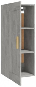 betonszürke szerelt fa faliszekrény 35 x 34 x 90 cm