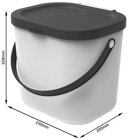 Fehér komposztálható hulladékgyűjtő edény 6 l Albula - Rotho