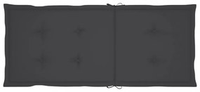 4 db tömör tíkfa kerti szék antracitszürke párnával