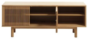 Natúr színű TV-állvány tölgyfa dekorral 143x55 cm Tiber – Unique Furniture